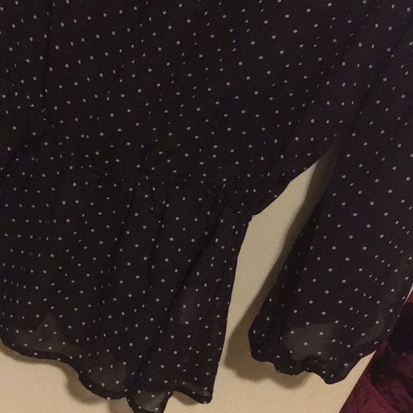 Sheer black blouse with polka dots - Picture 3 of 4